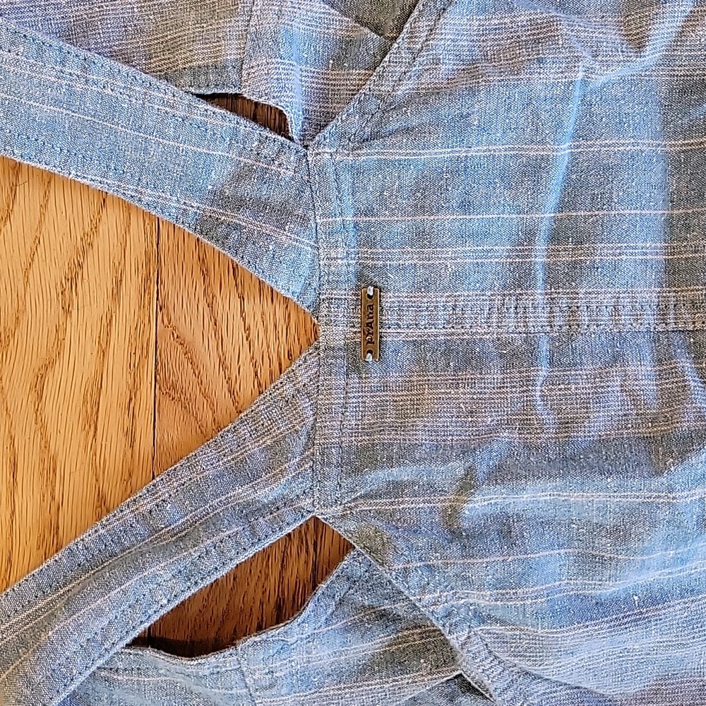 Prana Wayferers Striped Jumpsuit Romper Hemp Organic Cotton Blend Blue S… - Picture 10 of 11